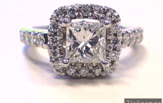 princess cut diamond halo engagement ring la jolla san diego