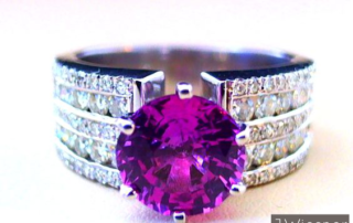 custom purple sapphire diamond engagement ring san diego