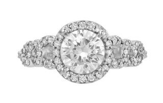 round halo engagement ring