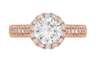 rose gold halo engagement ring san diego