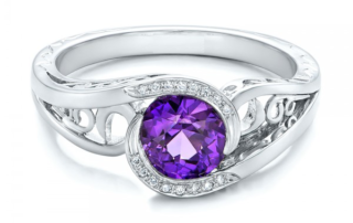 custom purple sapphire engagement ring