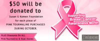 pink tourmaline jewelry sale for breast cancer awareness month