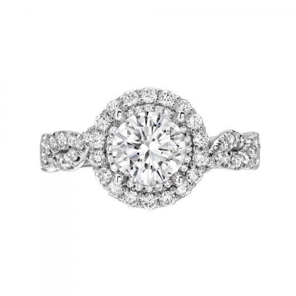 custom diamond halo engagement ring