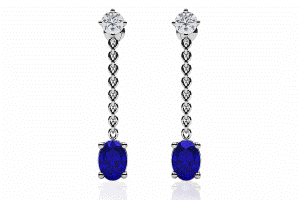 blue sapphire dangle earrings