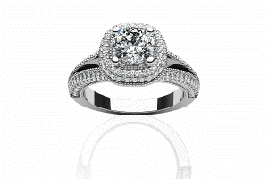 cushion cut halo engagement ring 1