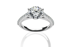 modern round diamond engagement ring