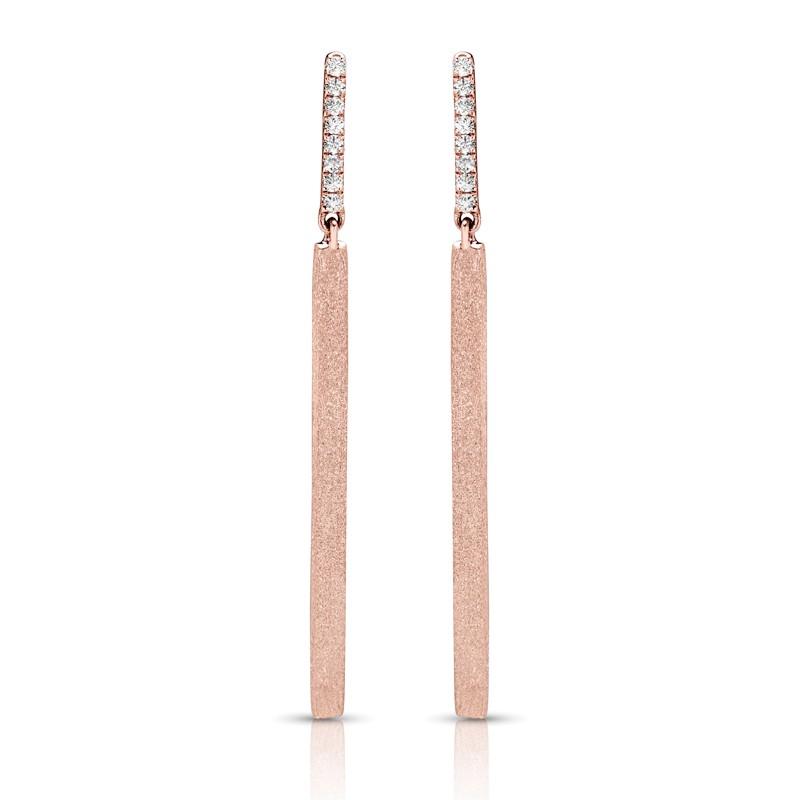 14 karat rose gold and diamond bar earrings san diego 14 karat rose gold and diamond bar earrings san diego