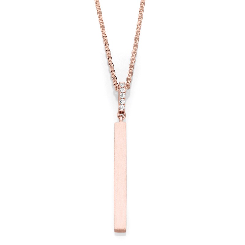 14 karat rose gold and diamond bar pendant 14 karat rose gold and diamond bar pendant