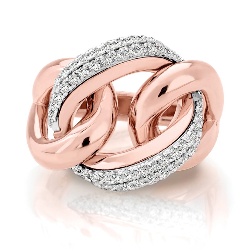 14 karat rose gold and diamond fashion ring 14 karat rose gold and diamond fashion ring