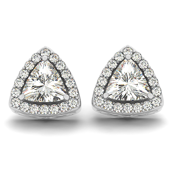trillion diamond halo earrings Rose gold diamond stacking bands